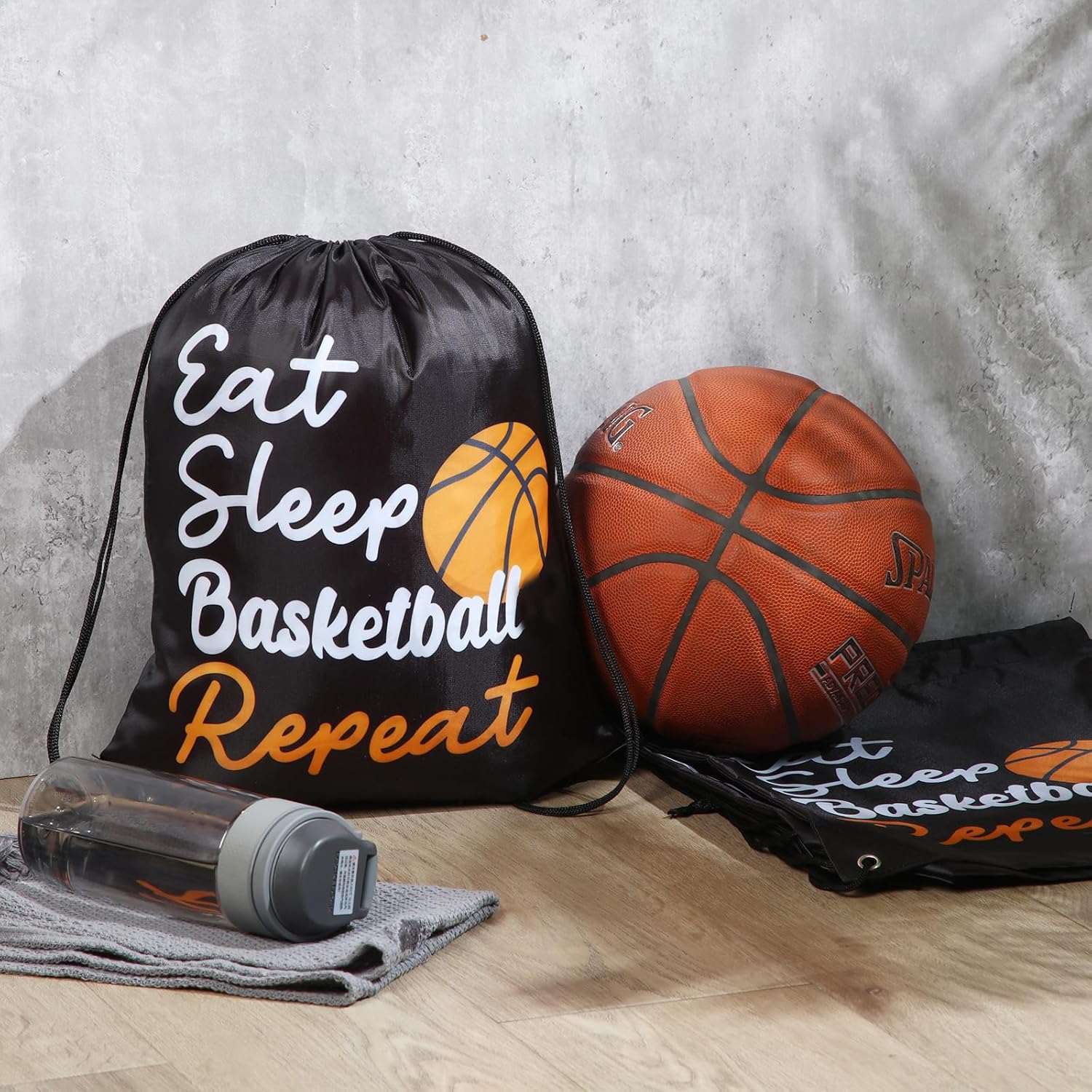 Windyun 16 Pcs Ball Drawstring Backpack Bulk Lightweight Draw String Bags Cinch Bags Drawstring Cinch Sack Tote(Basketball)