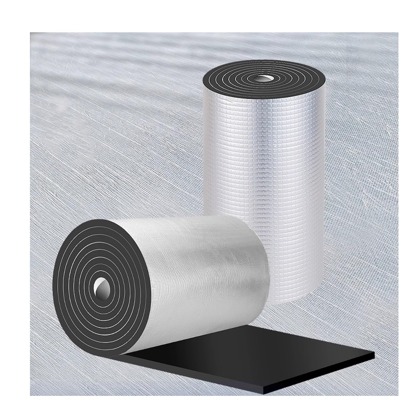 Esterilla aislante multiusos: espuma térmica autoadhesiva y aislante acústico for coches, techos de terrazas, revestimientos de tuberías, paredes y exteriores(1*5m/3.2*16.4ft,20MM(THK))