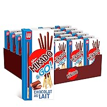 Mikado Cioccolato al Latte, Bastonicino Sottile e Croccante, Ricoperto di Gustoso Cioccolato al Latte, Pratico da mangiare e adatto per ogni occasione, 24x39g (24 Confezioni da 39g)