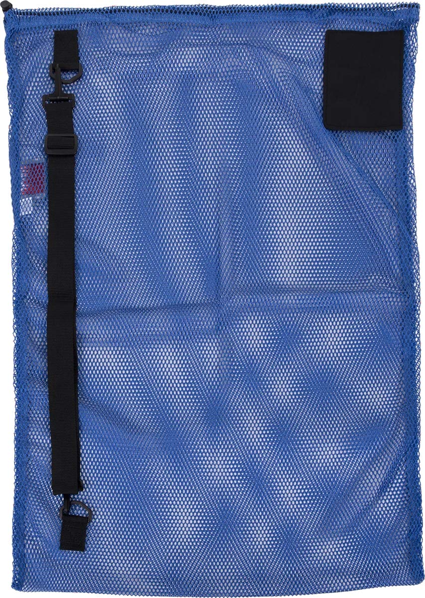 Trident Locking Toggle Drawstring Mesh Gear Shoulder Bags (Blue 24" x 36")