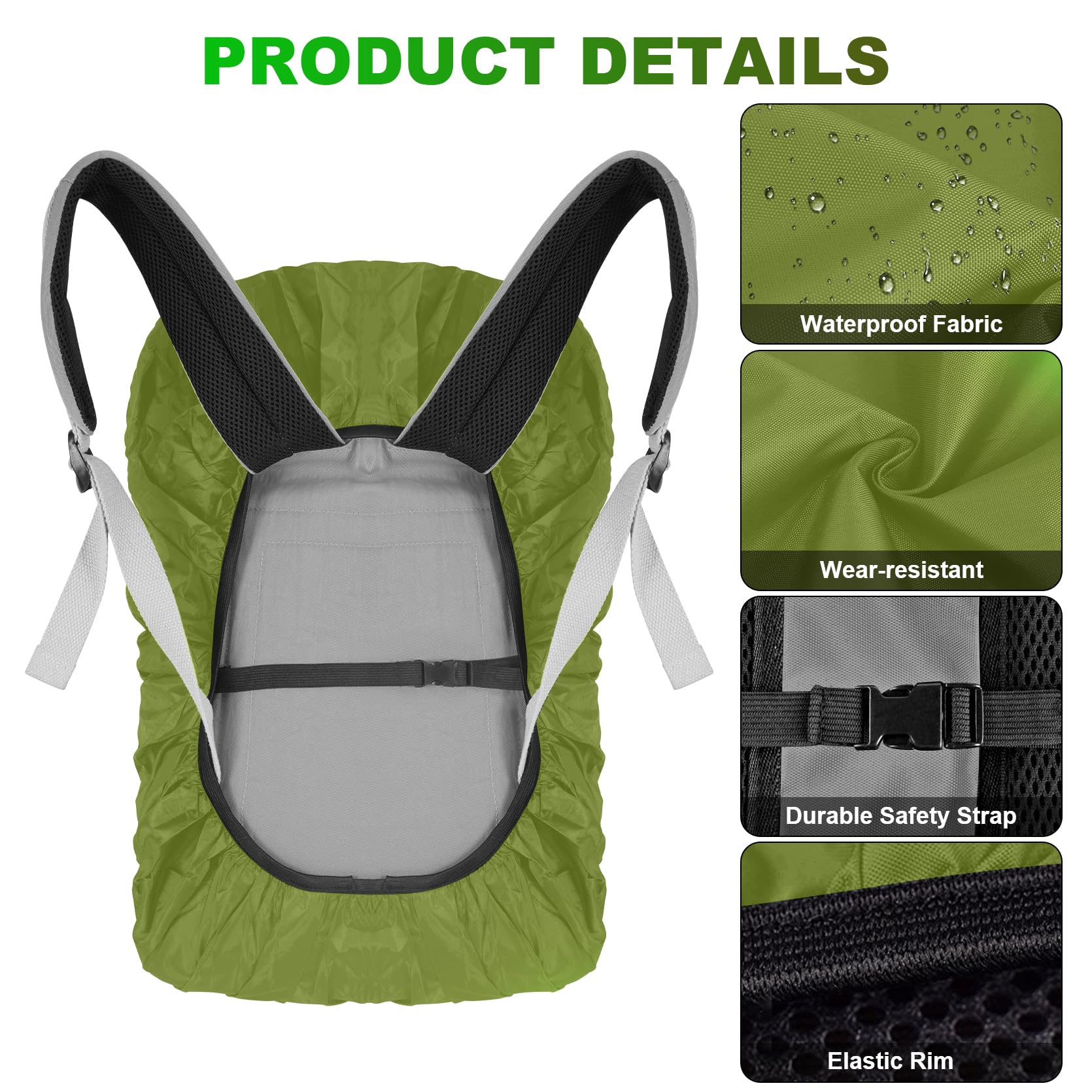 LAMA 2 Pack Waterproof Rain Cover for Backpack, Reflective Rucksack Rain Cover for Anti-dust/Anti-Theft/Bicycling/Hiking/Camping/Traveling/Outdoor Activities