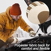 Vista 18 de HANDLANDY Guantes de trabajo aislados, guantes térmicos de invierno impermeables para hombres y mujeres Negro-Amarillo