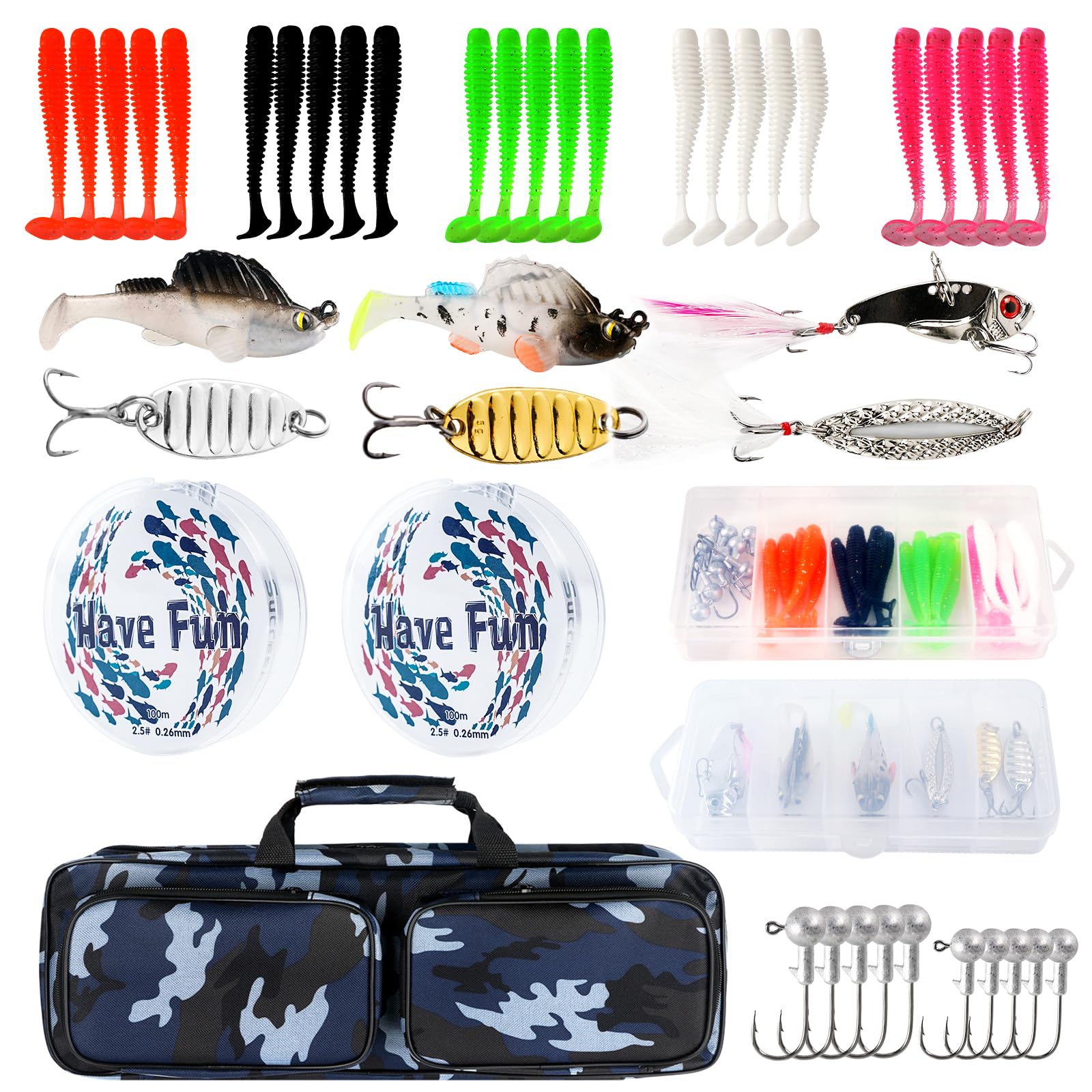 Teleskop-Angelruten-Kombination, 2 Stück, 2 m, zusammenklappbar, Spinnruten-Set, kompakte Angelköder, Angelbox, Zubehör, leichtes Reise-Angelwerkzeug-Set für Angler, Geschenk