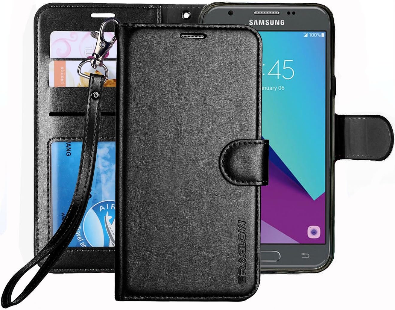 Buy Galaxy J3 Emerge Case J3 Prime J3 Mission J3 Eclipse Sol 2 Amp Prime 2 Case Eraglow Pu Leather Wallet Flip Protective Cover With Card Slots Kickstand For