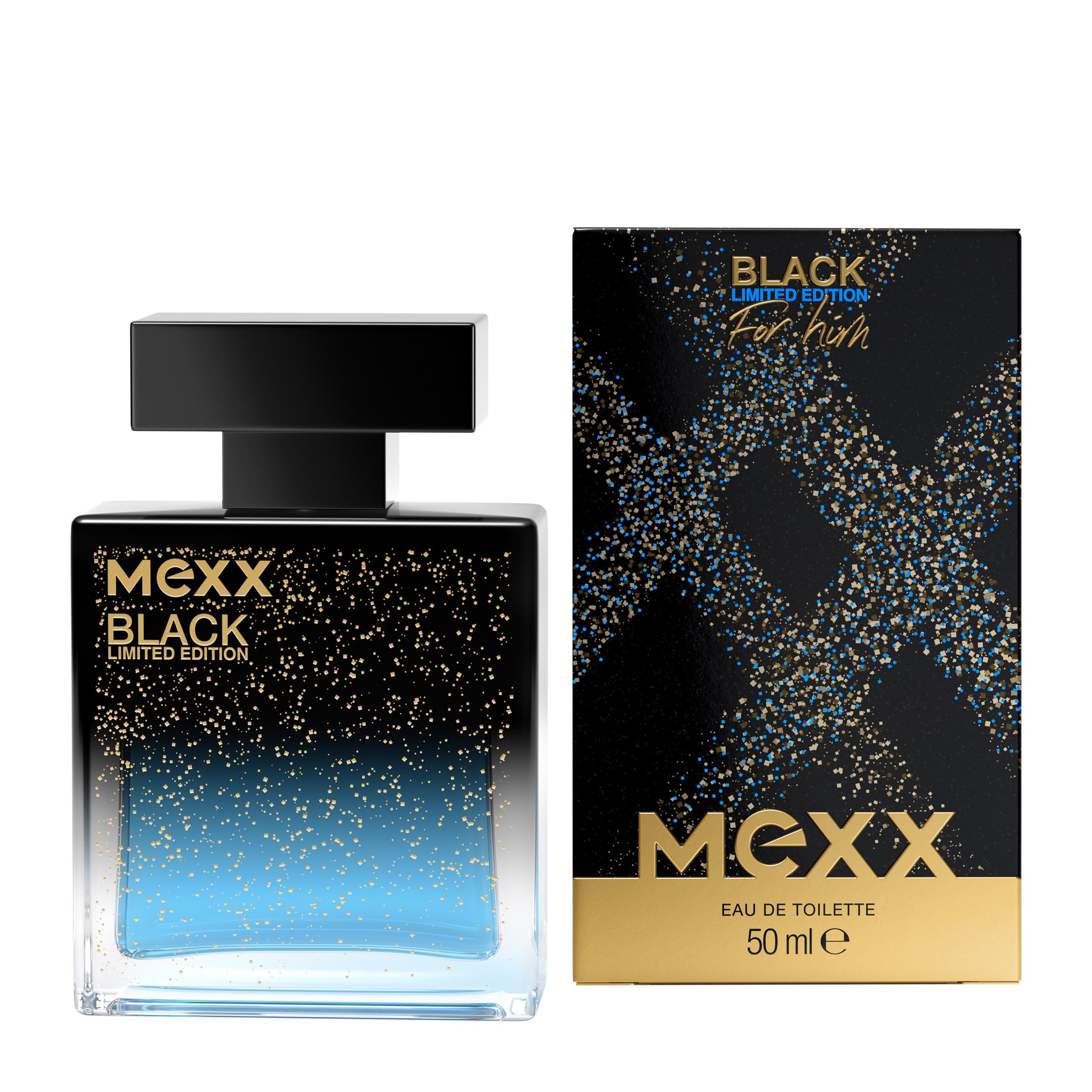 MEXX Black Limited Edition Eau de Toilette für Männer, maskuliner Amberduft 50 ml