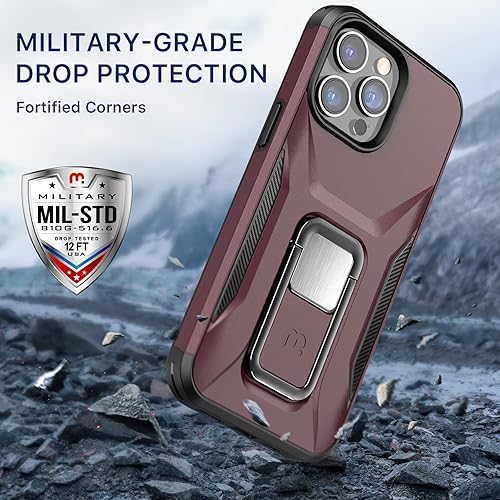 Miniatura 4 de MYBAT Pro Stealth Series - Funda para iPhone 14 Pro Max con soporte de 6.7 pulgadas, soporte magnético para automóvil, resistente protección contra