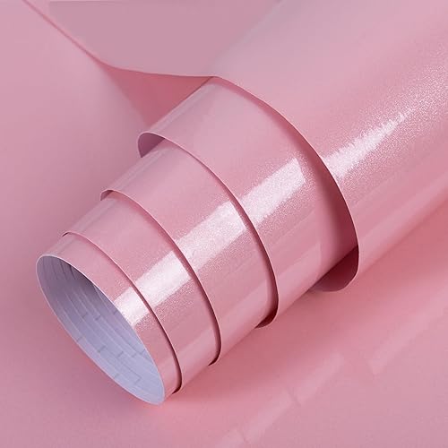 Miniatura 8 de TANONE Papel tapiz de contacto blanco brillante de 35.4 x 118 pulgadas, papel tapiz de vinilo autoadhesivo con purpurina iridiscente extraíble