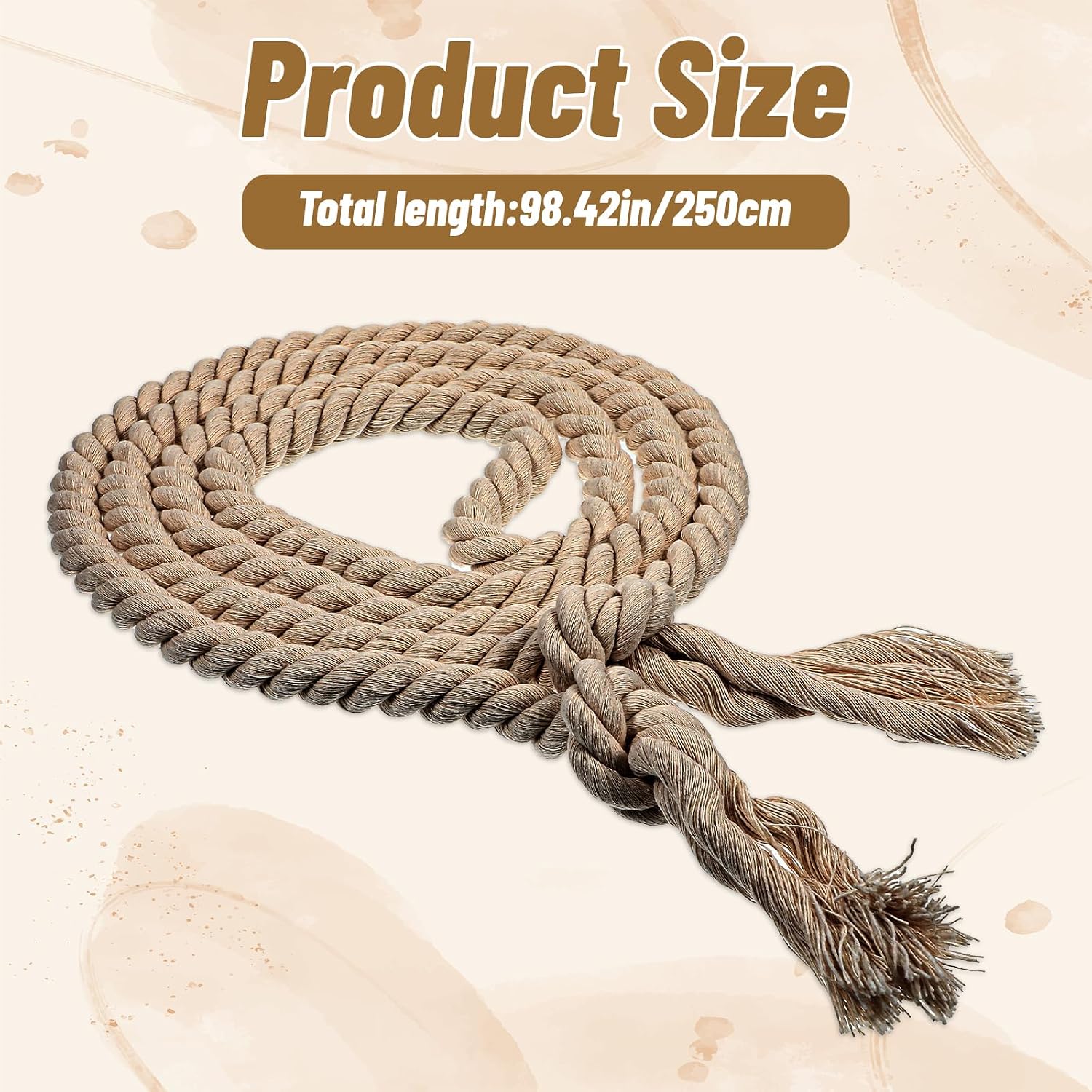 Rope Belt Cotton Braided Woven Gothic Pastor Long Waist Belt with Tassels for Dresses Jeans Jackets Halloween Costumes, Brown