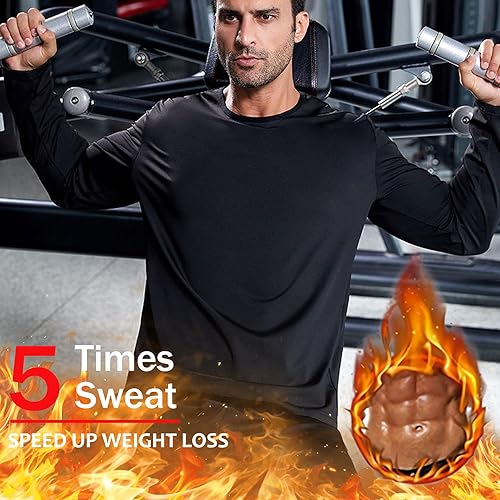 Miniatura 3 de Camisa de sauna para hombre, traje de sauna de manga corta para hombres, chaleco de sauna para hombre, chaleco de sauna para gimnasio, ejercicio,