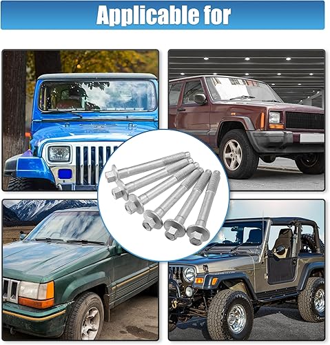 Miniatura 7 de X AUTOHAUX Pernos de montaje de cojinete de cubo de rueda para Jeep Grand Cherokee 2000-2010 34201535 metal tono plateado