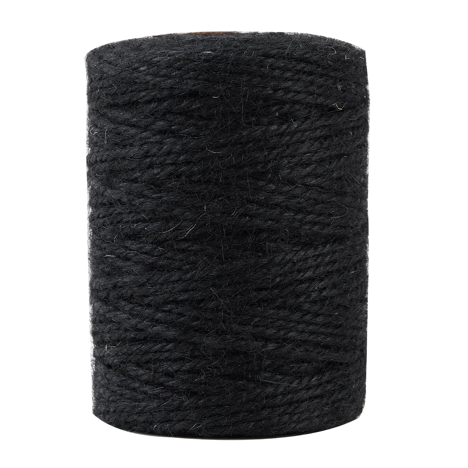 328 Feet 3mm Thick Black Natural Jute Twine, Garden Twine Heavy Duty Industrial Packing Materials String Wrapping, Arts, and Crafts, Halloween Wrapping, Gardening Applications