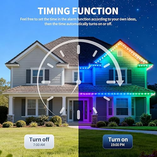 Miniatura 6 de Luces permanentes para exteriores, luces de Navidad RGB de 100 pies con 50 LED, control de aplicación/remoto, 33 modos de escena, 216 modos de