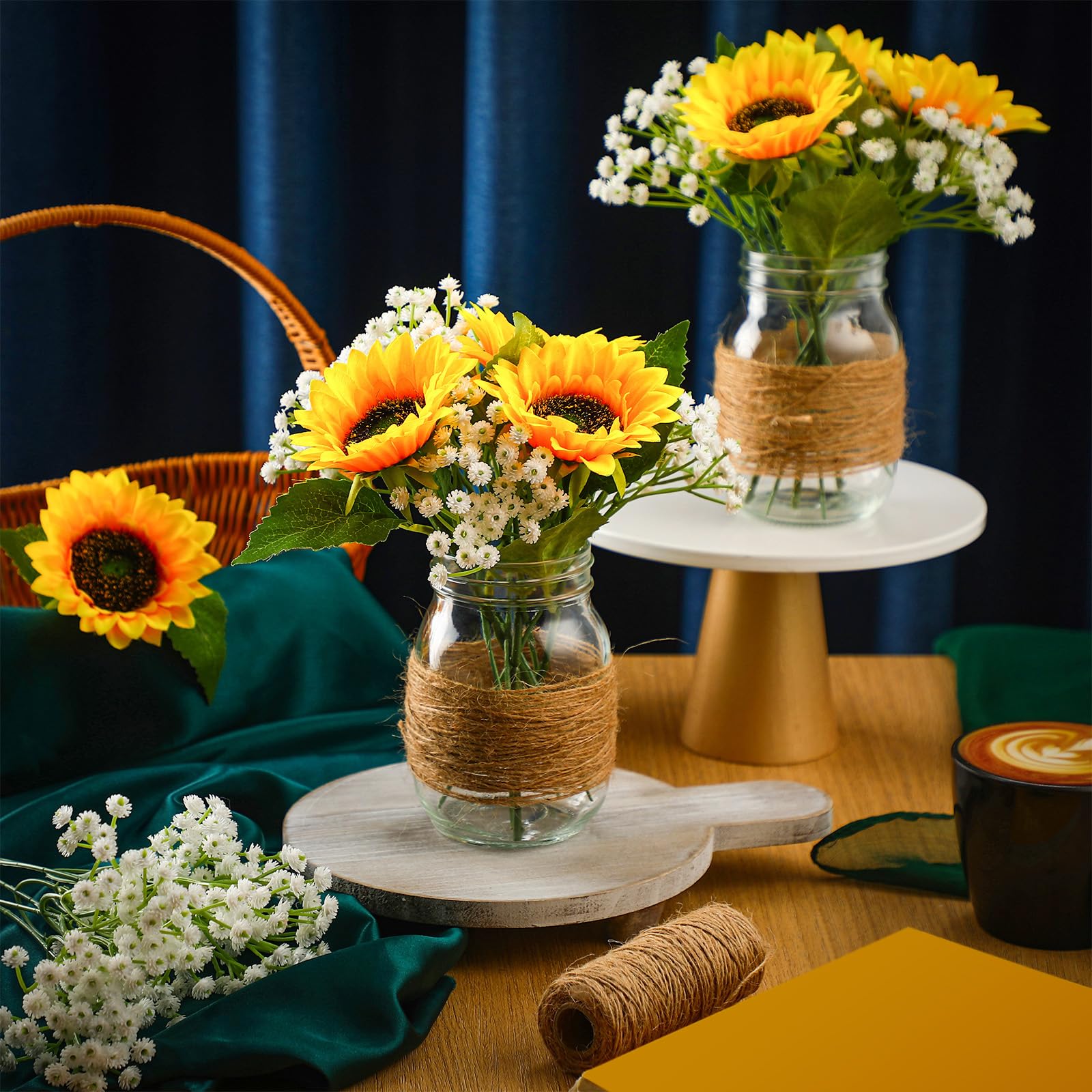 Wide Mouth Mason Jars XunYee 10 Set Mason Jar Table Centerpiece With Flower Mason  Jar Flower Centerpiece Vases Decor For Engagement Party Bridal Shower Centerpieces  Wedding Boho Mason Jar Table, image size:1600x1600