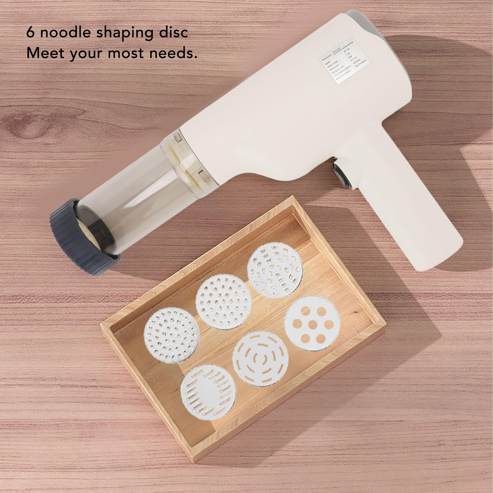 Handheld Electric Pasta Maker, Portable Multifunctional Noodle Maker, Cordless Pasta Machine with Molds and Cutter, for Windows, Spaghetti Fettuccine for Easy Home Use