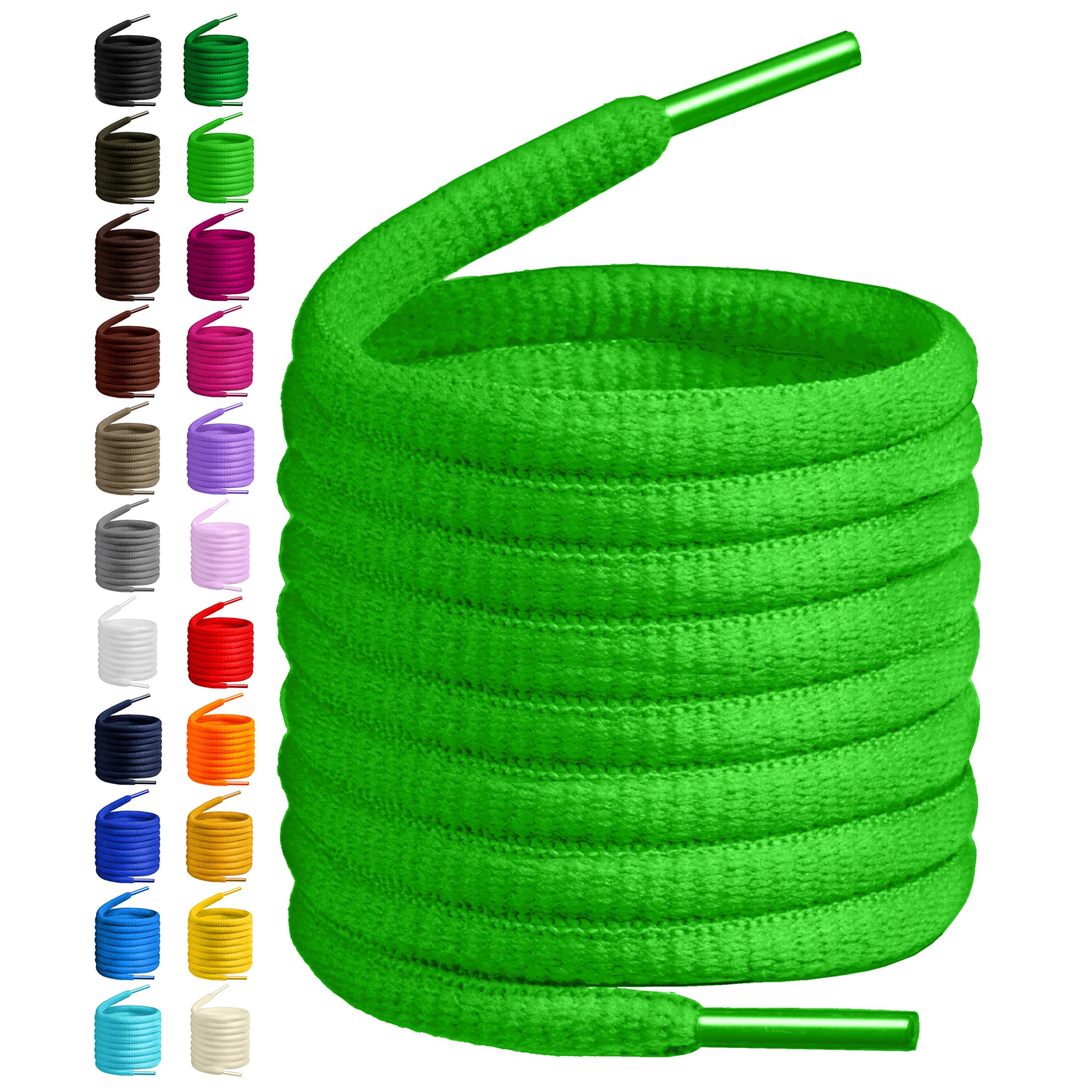 Birch Oval Shoelaces 27 Colors Half Round 1/4" Shoe Laces 4 Different Lengths