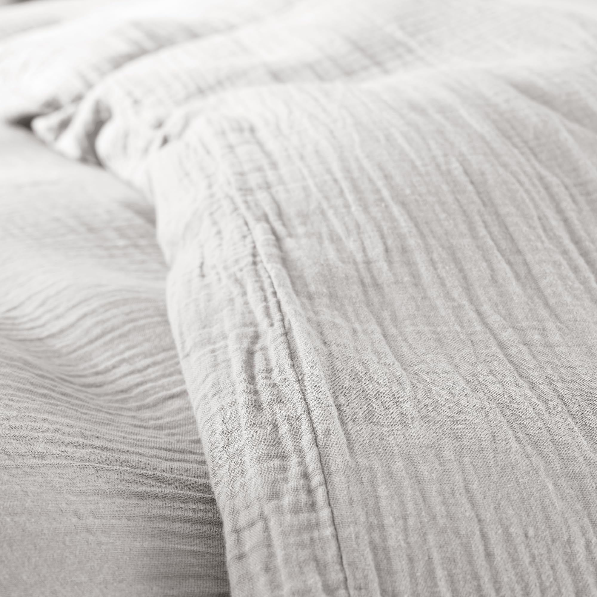 univers decor Parure de Couette Gaze de Coton 240 x 220 pour lit 2 Places 140 à 160 cm (Perle)