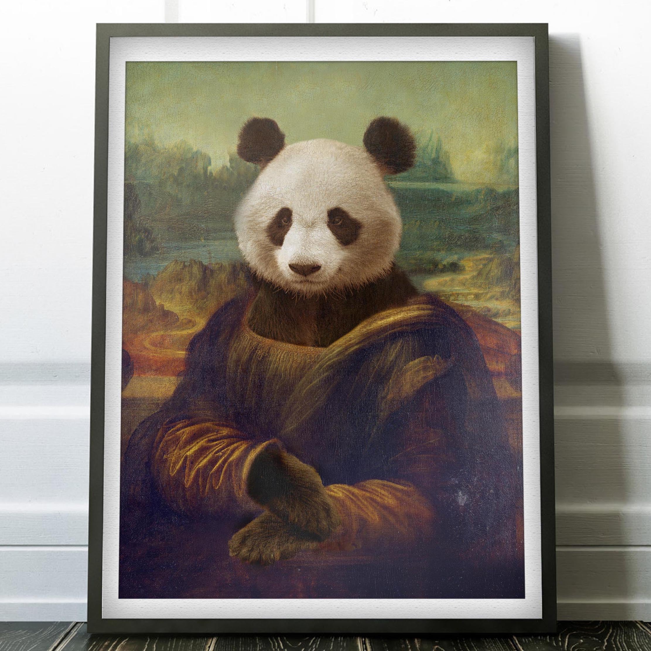 Mona Lisa Panda - A3 poster - Panda Print Art Gift Wall Home