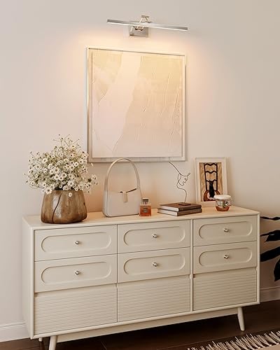 Miniatura 7 de VONLUCE 3CCT - Lámpara LED de tocador de baño de 24 pulgadas, luces LED modernas con cabezal giratorio de 360 y brazo oscilante, lámpara de baño de