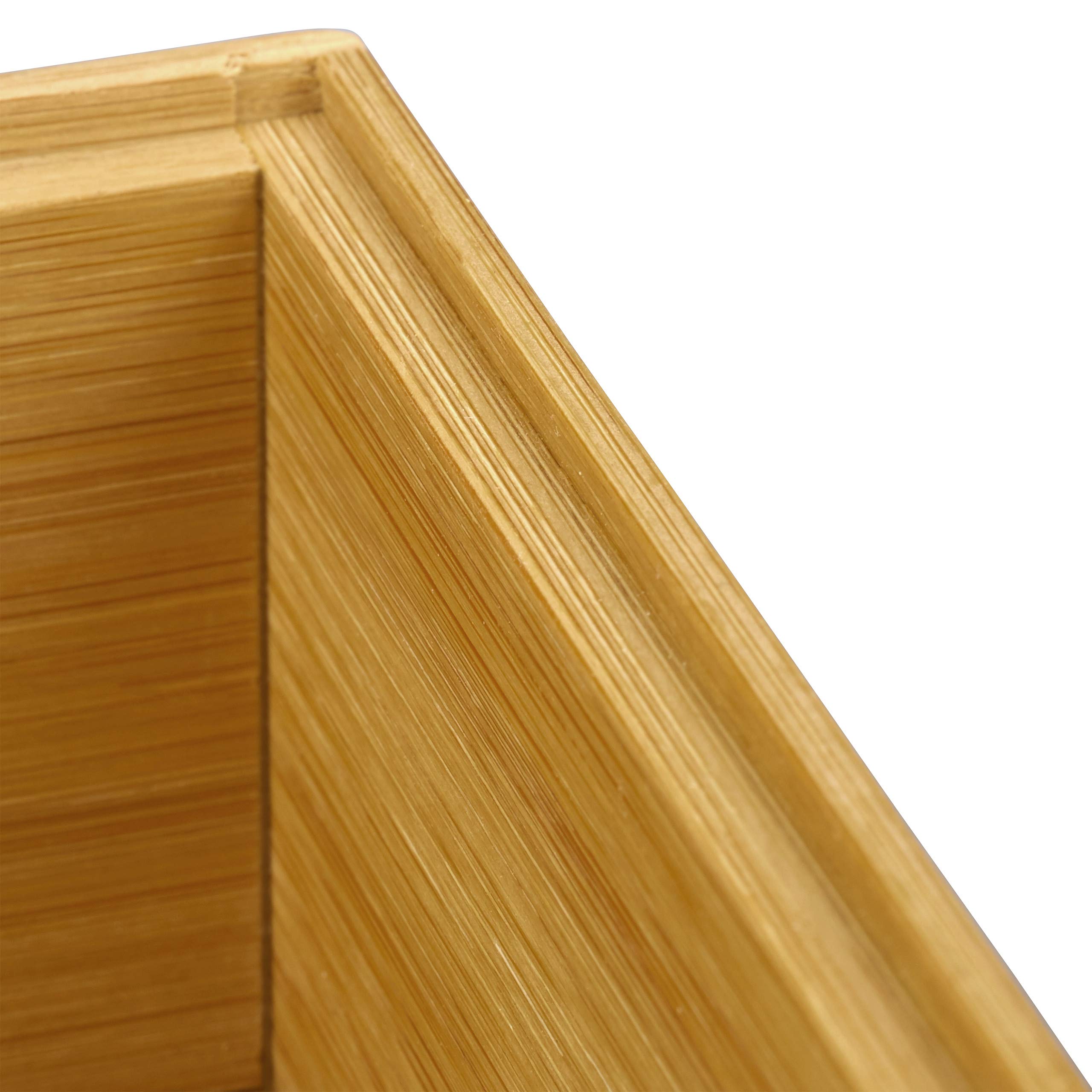 Relaxdays Contenitore Portaoggetti in Bambù, Impilabile, per Bagno Cucina Studio, HxLxP 7 x 23 x 15 cm, Legno Naturale