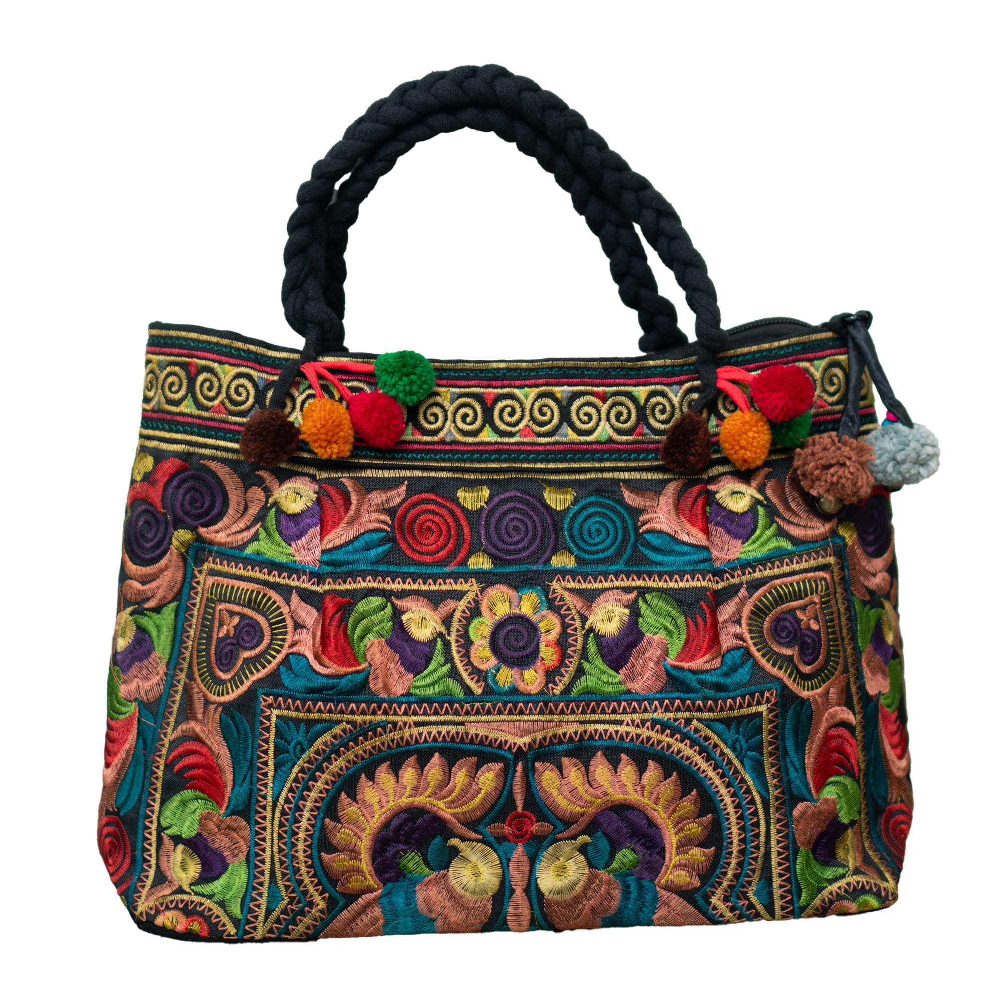 Handmade Hmong Embroidered Handbag from Thailand, Hill Tribe Purse for Woman