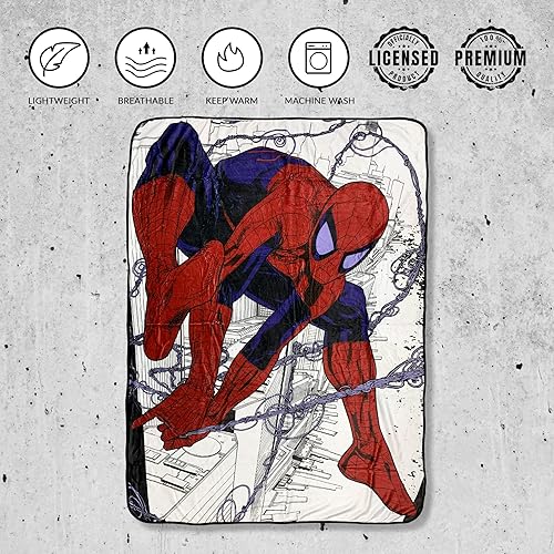 Miniatura 7 de Marvel Spider-Man Webslinger - Manta de forro polar de franela súper suave y ligera de 45 x 60 pulgadas