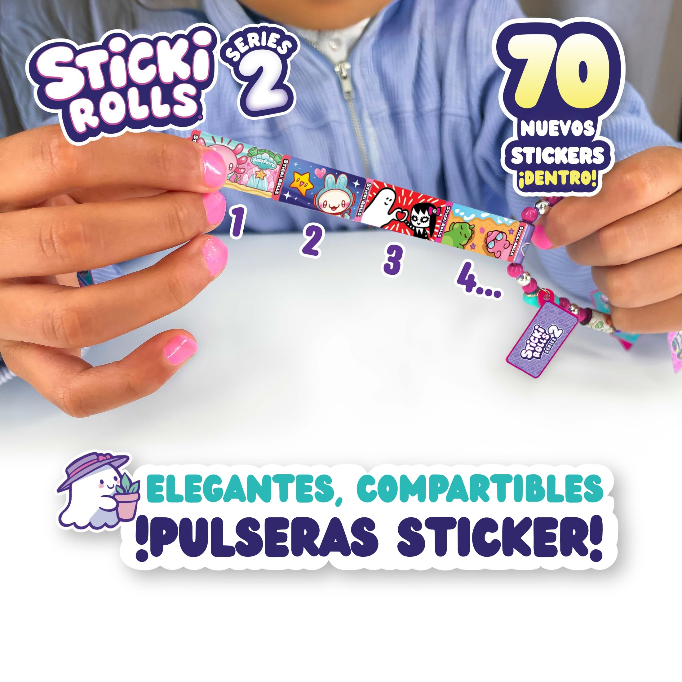 Ravensburger SkyCastle - Sticki Rolls Serie 2: Pulsera | Pulsera para Niña a partir de 5 años| Kit Pulseras Con 70 Pegatinas Infantiles | Regalos Niña 5 Años O Más, colores surtidos