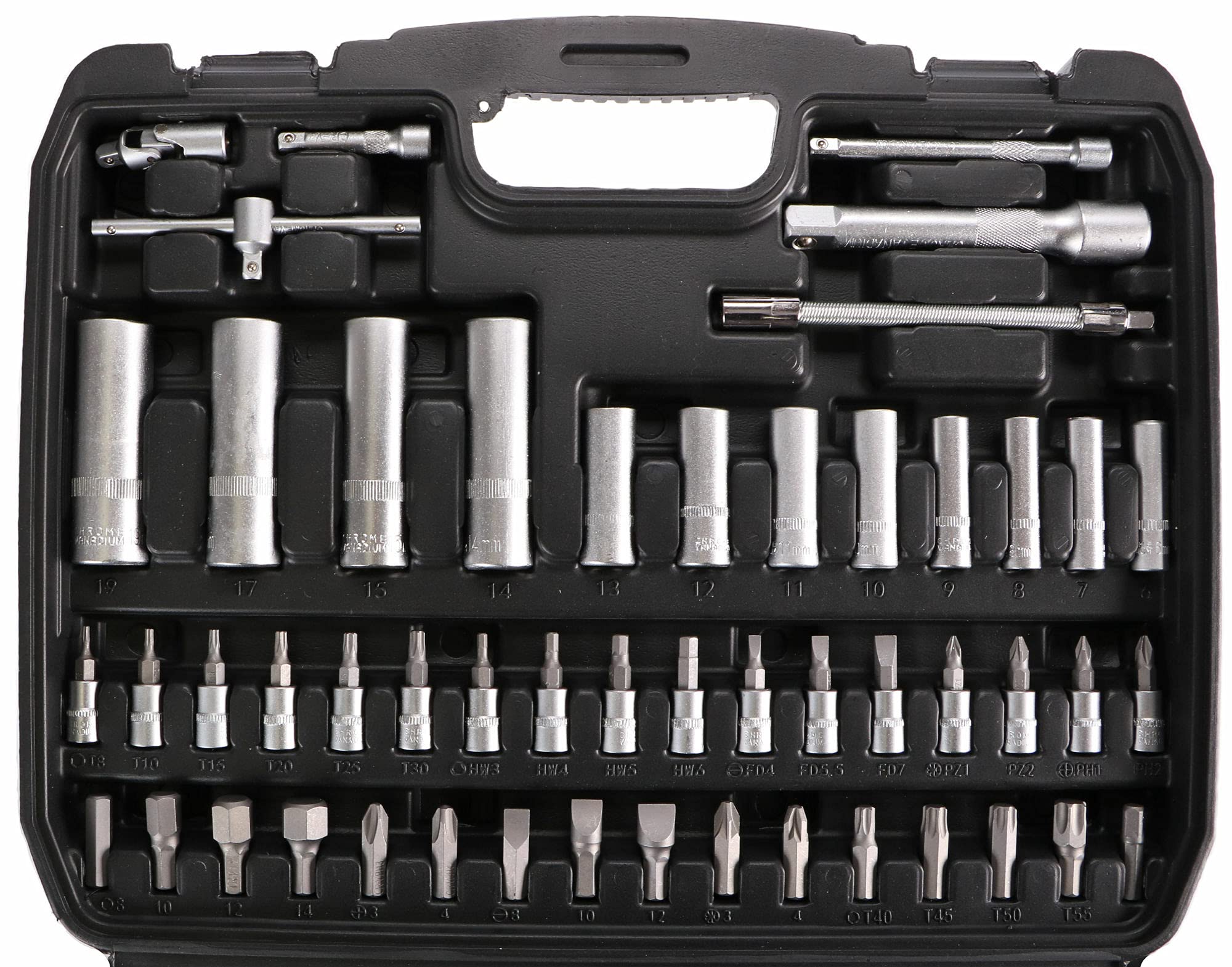 SIXTOL Tool Set 94 Socket Set 94pcs, Black, Variety Pack - Image 3