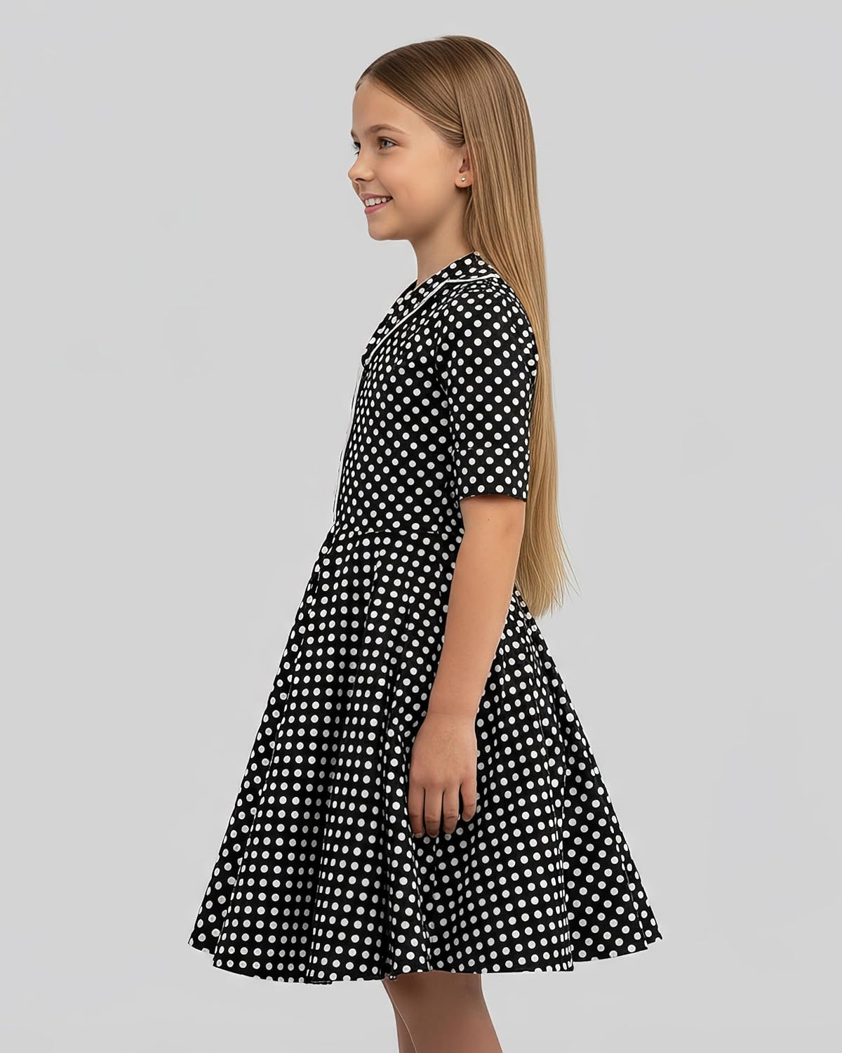 BlackButterfly Kids 'Sabrina' Vintage Polka Dot 50's Girls Dress - Image 4