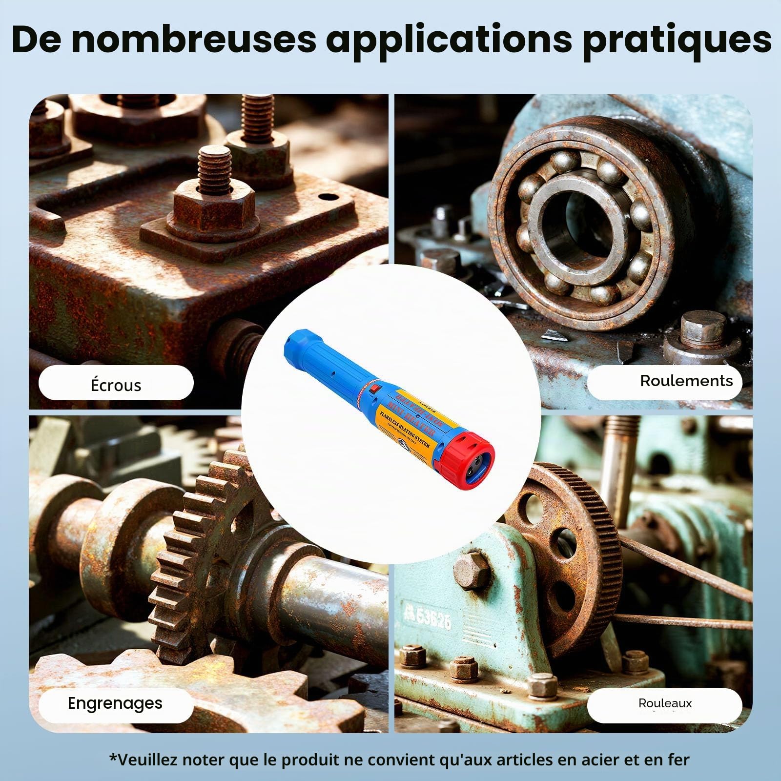 Kit de chauffage magnétique à induction 1100 W pour enlever les boulons à induction avec 8 bobines
