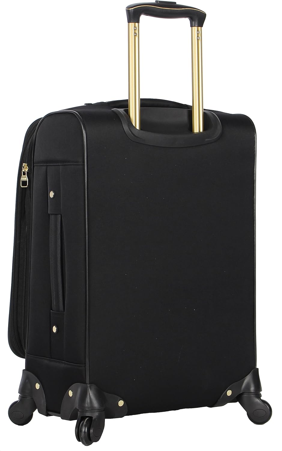 Steve Madden Designer-Gepckkollektion Leichter Softside-Koffer fr Damen und Herren strapazierfhige 50,8 cm groe Tragetasche mit 4 rollenden Spinner-Rdern, Rockstar Black, 20in, Carry on Bag With