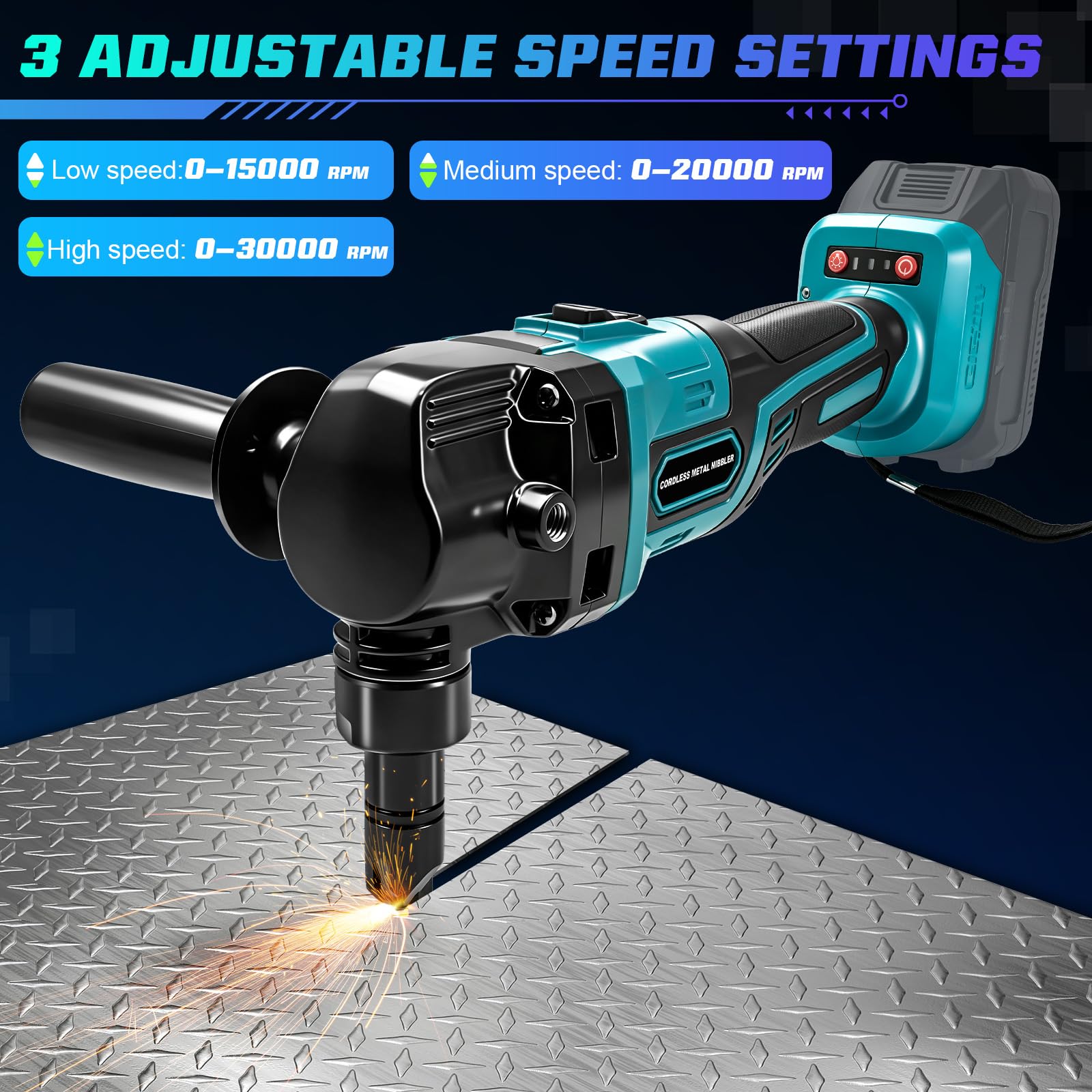 Grignoteuse Électrique Compatible avec Makita 18V, Moteur Brushless