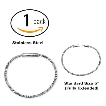 Amazon.co.jp: [Lucky Line] ケーブルキーリング 73101 グレー 1 Piece