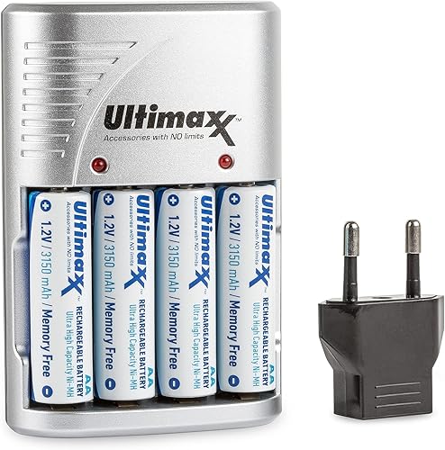 Miniatura 4 de Kodak PIXPRO AZ255 Astro Zoom - Cámara digital de 16MP (rojo) con cargador de batería AA/AAA rápido con 4 baterías recargables AA 2700 Mah, tarjeta