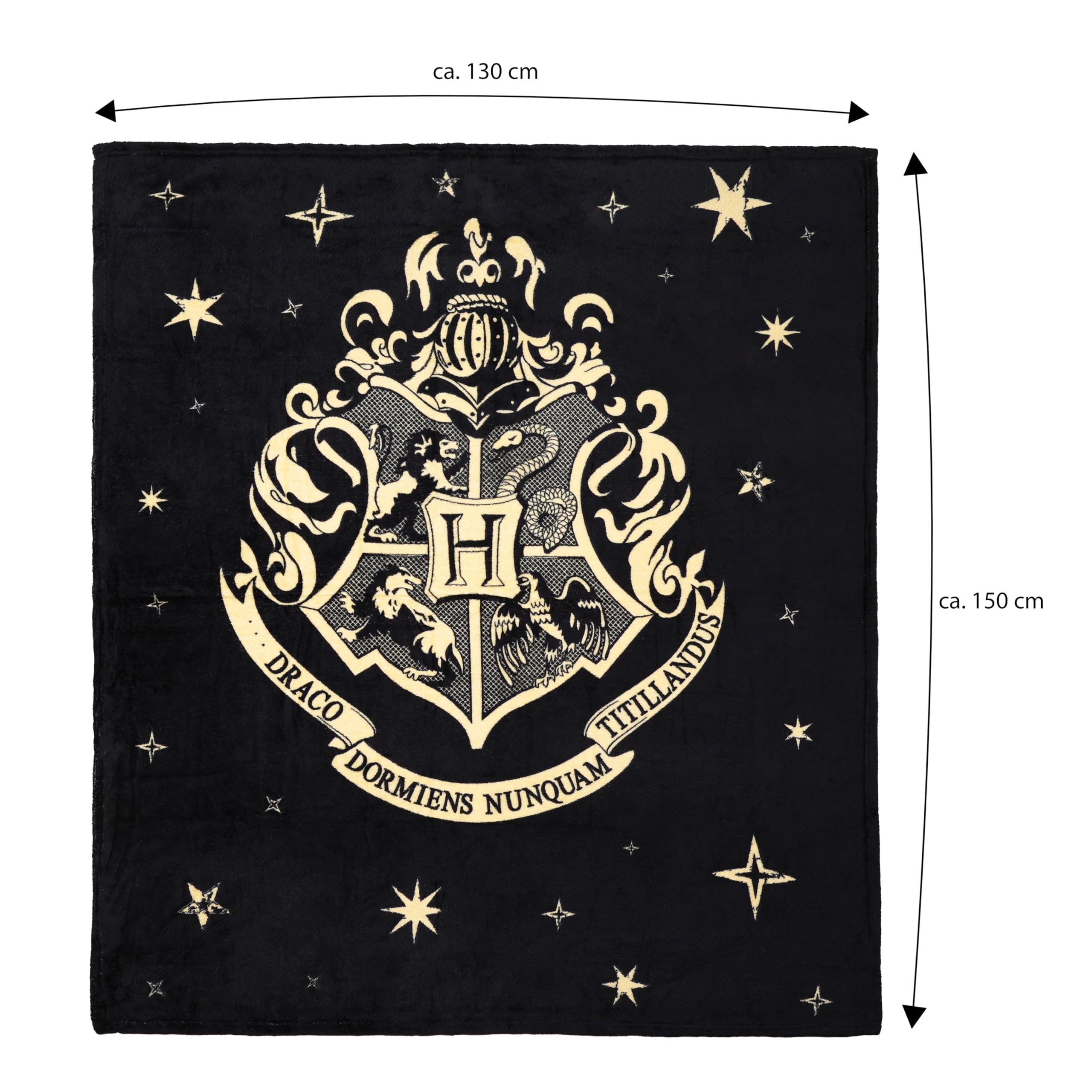 Harry Potter Coperta morbida con stemma di Hogwarts come regalo per bambini per compleanno e Natale, 130 x 150 cm