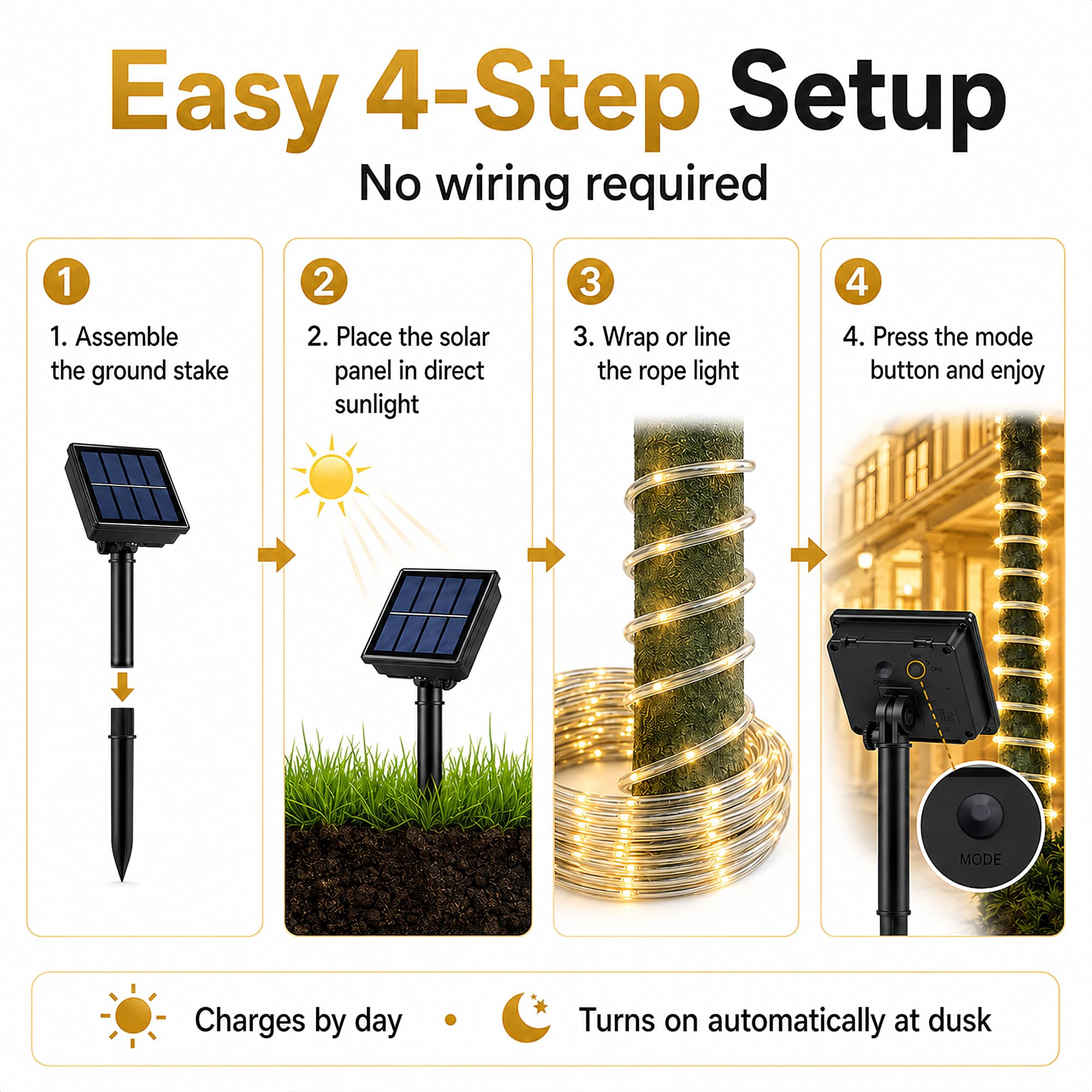 Solar-Lichterkette, 100 LEDs, IP65, wasserdicht, für den Außenbereich, für Party, Garten, Hof, Zuhause, Hochzeit, Weihnachten, Halloween, Urlaub, Baumdekoration, Beleuchtung (3 Stück)