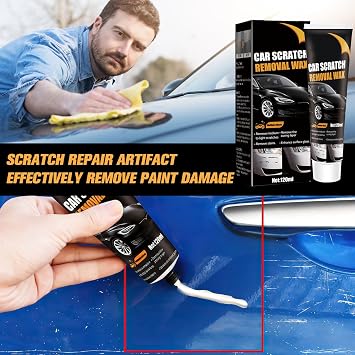 2Pcs Car Scratch Remover Wax, Professional Scratch Remover for Vehicles, Car Scratch Repair Paste for Deep Scratches with Wipe and Sponge,Universal Car Scratch Removal Wax for Deep Scratches Paste Kit