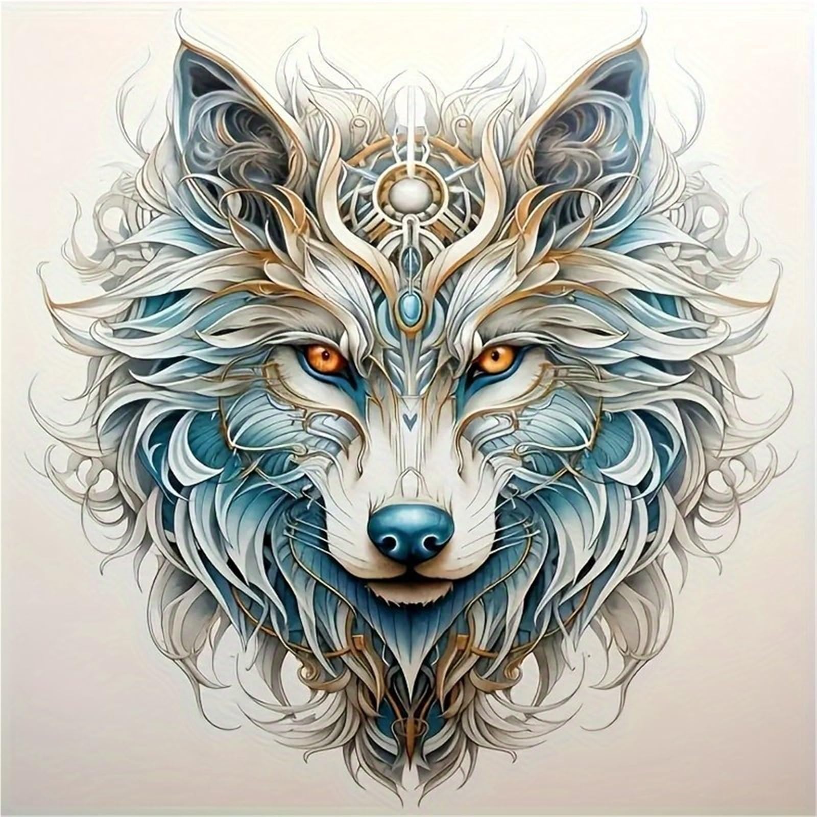 HAfgDJ Fantasy Wolf Sticker, Cartoon Anime Animal Design, Self-Adhesive Ideal for Motorcycle Car Bumpers, Laptops, Trucks