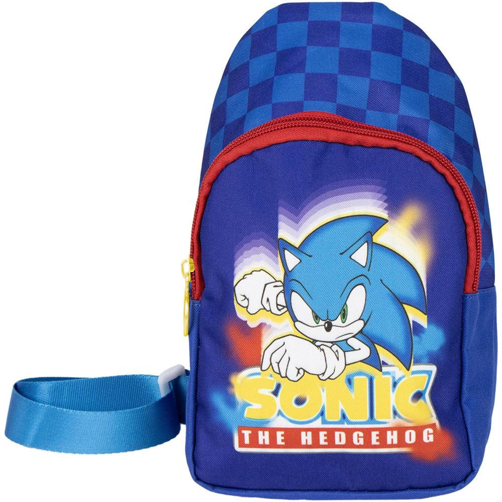 Sonic Shoulder Backpack - Blue Colour - 13x23x7cm - Made in Polyester - Children's Shoulder Bag with Adjustable Handles - Main Compartment - Original Product Designed in Spain
