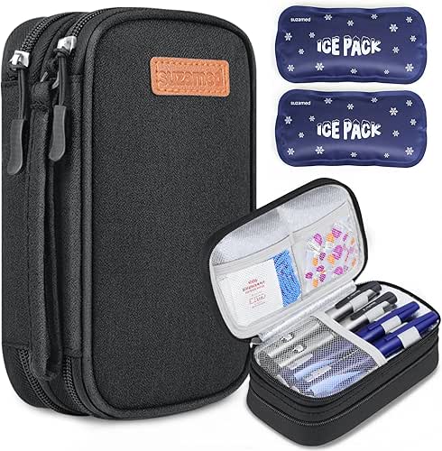 Insulin Cooler Travel Case, Double Layer Medicine Kit Diabetes Travel