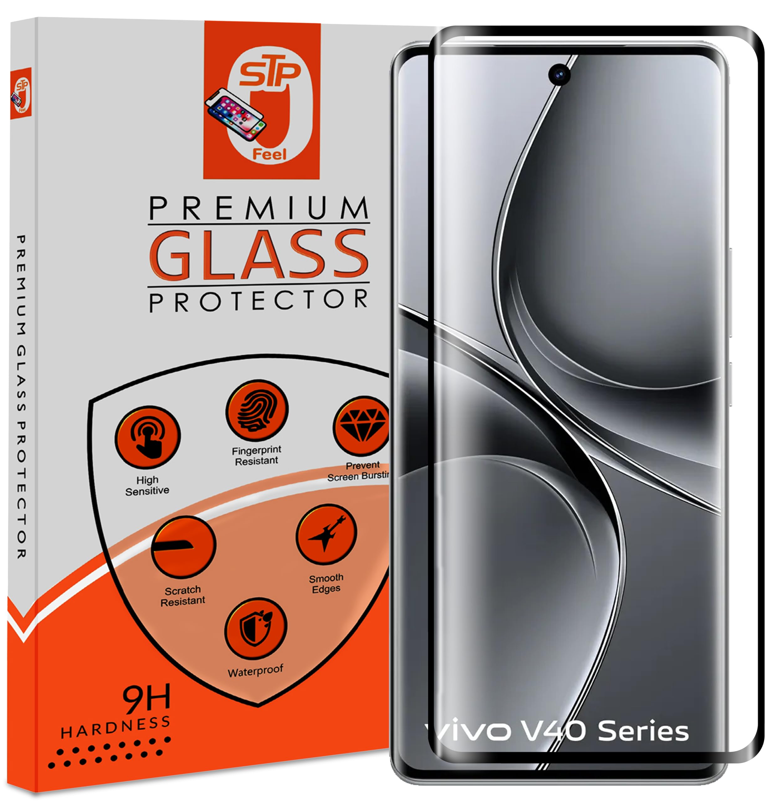 STP FEEL® Black Border Tempered Glass Screen Protector Compatible for Vivo V40 5G / V40e 5G / V40 Pro 5G (6.78 Inch, Pack of 1) | Full Screen Coverage (except edges) Screen Protector Guard (B0DB7TQJDG) Amazon Price History, Amazon Price Tracker