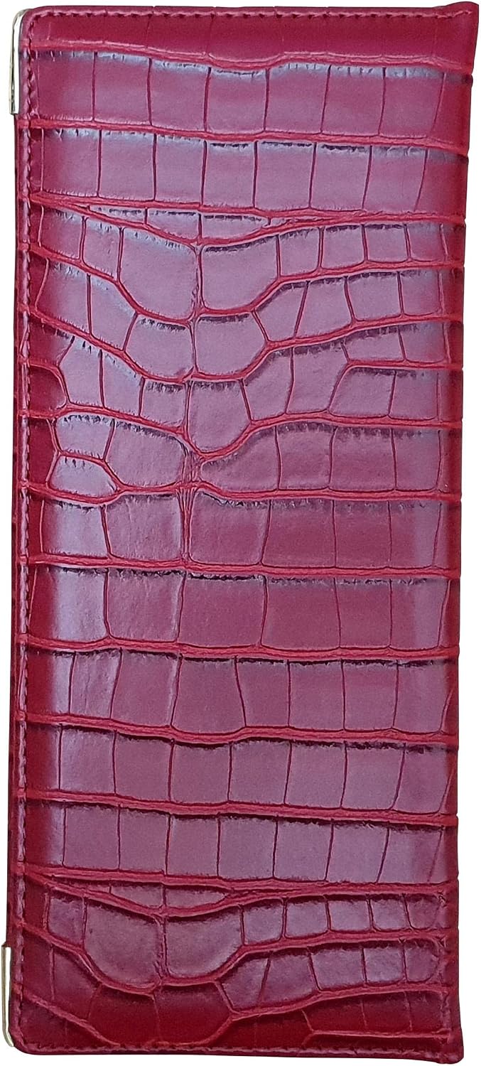 Acclaim Rigid Lawn Bowls Bowling Scorecard Holder Lightly Padded Synthetic Texture Effect 23 cm x 10 cm with Spring Clip & Pen Loop (Red) - Image 5