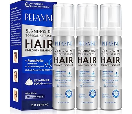5% Minoxidil Hair Growth Foam - For Men's Scalp and Beard, Women's Hair Regrowth - ...