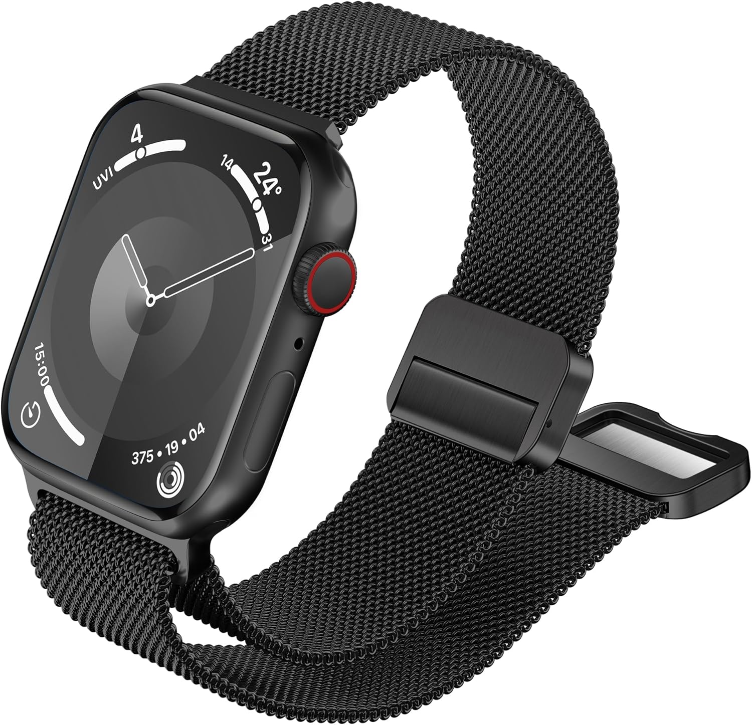 Double Magnetic Compatible for Apple Watch Band Ultra 2,SE, Stainless Steel Strap Metal Mesh Sport Loop for iWatch Bands 38mm 40mm 41mm 42mm 44mm 45mm 46mm 49mm Series 10/9/8/7/6/5/4/3/2/1 Women Men