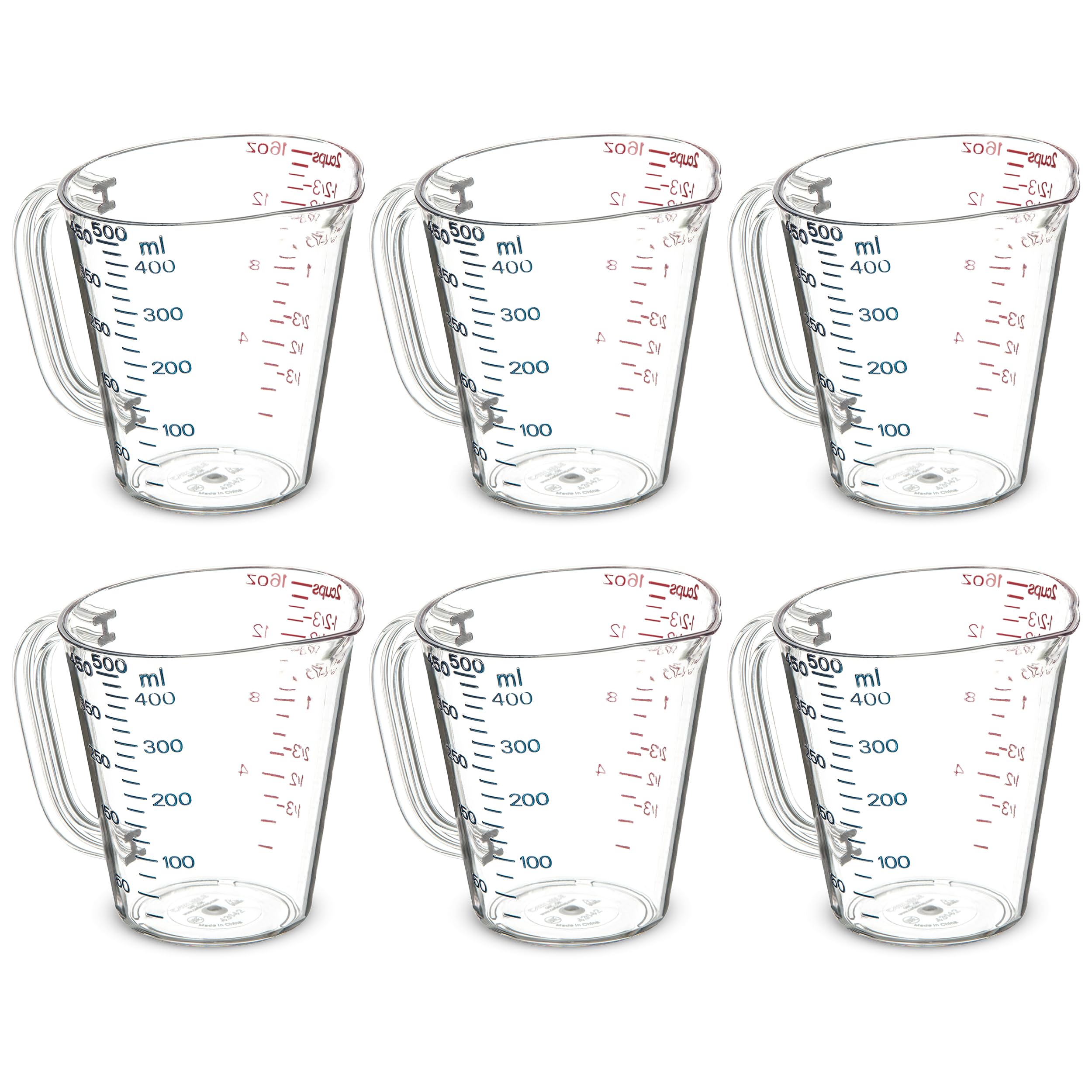CFS 4314207 - Vaso medidor de plástico comercial, 1 pinta, transparente (paquete de 6)
