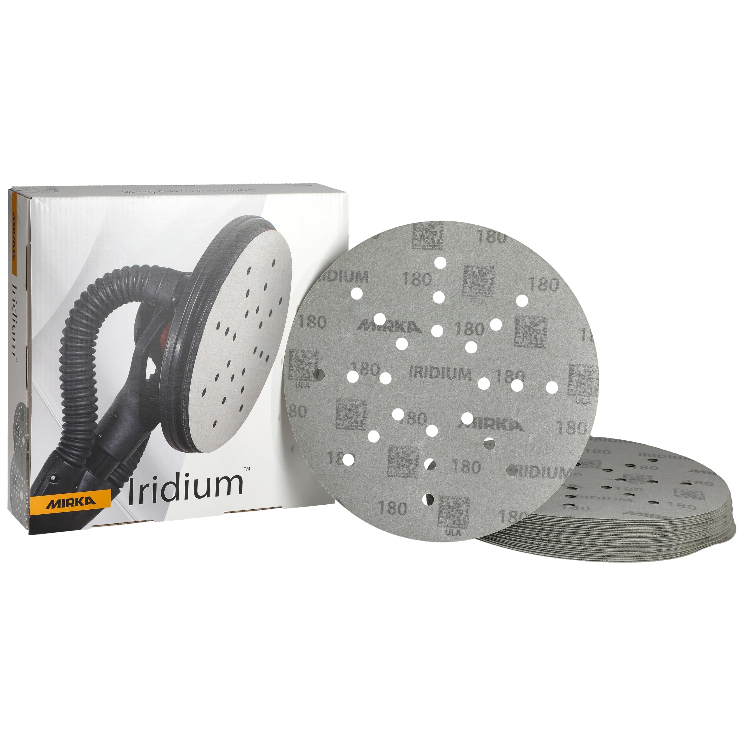 Mirka Abrasive Sheets Iridium Sandpaper 225mm Grit 180 25 pcs Hook Loop