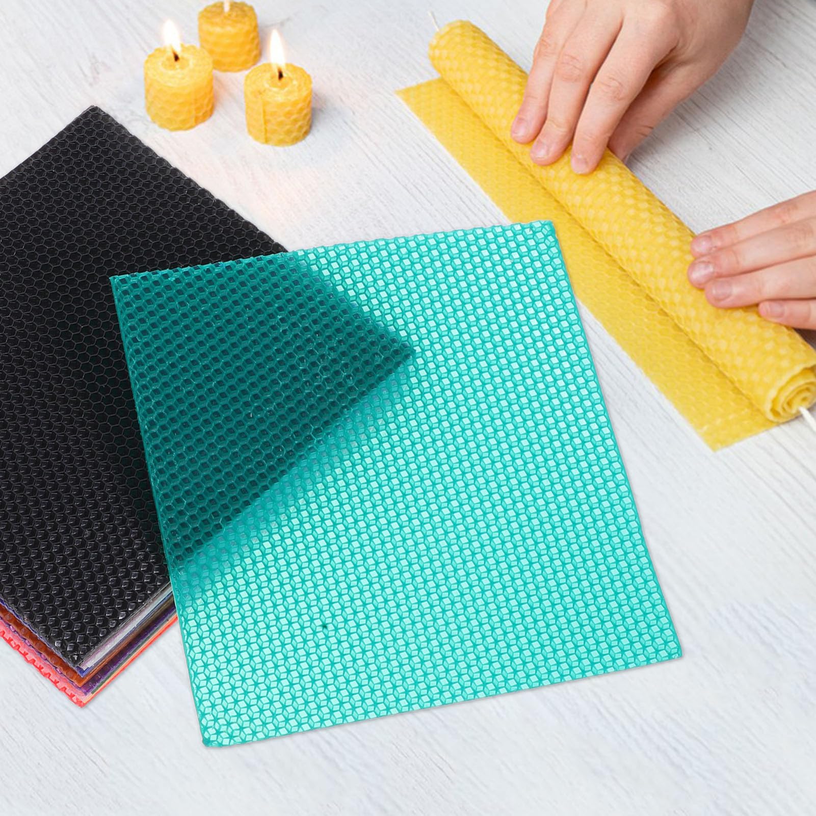 Artibetter Cera de Abeja para Hacer Velas Kit de Fabricación DIY con Mechas de Decoraciones Navideñas y Aromaterapia para de Usar y Cantidad Suficiente para Proyectos Creativos