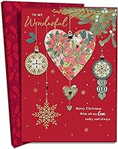 Boxed Wonderful Wife Luxury Lavish Keepsake Christmas Greeting Card in A Box XLB061