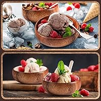 Vista 7 de Skylety 10 piezas de tazones de madera de acacia pequeños tazones de calabaza redondos de madera tallados a mano para servir palomitas de maíz