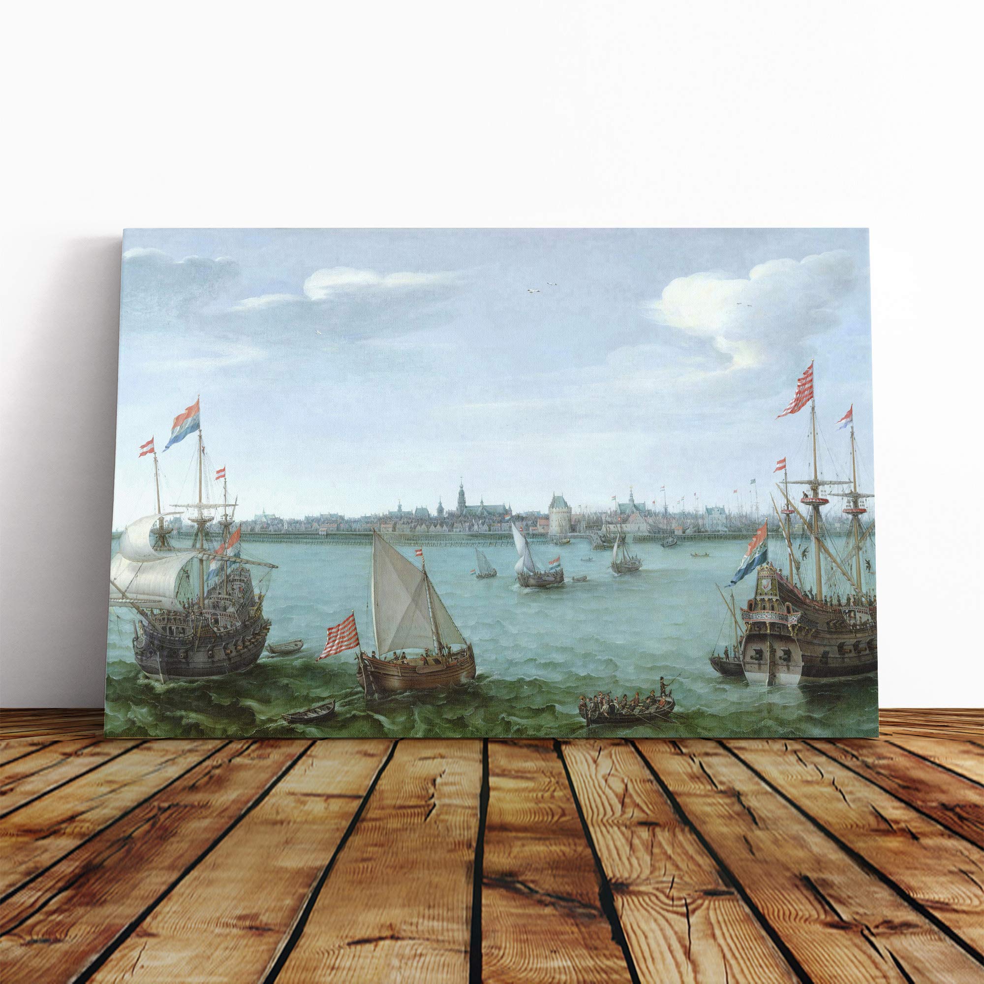 Abraham Adam Willaerts Painting Canvas Print | Gallery Wrapped 30mm Frame Wall Art | 24x16 inches | Ready to Hang | Modern Picture | Living Room Bedroom Lounge Office
