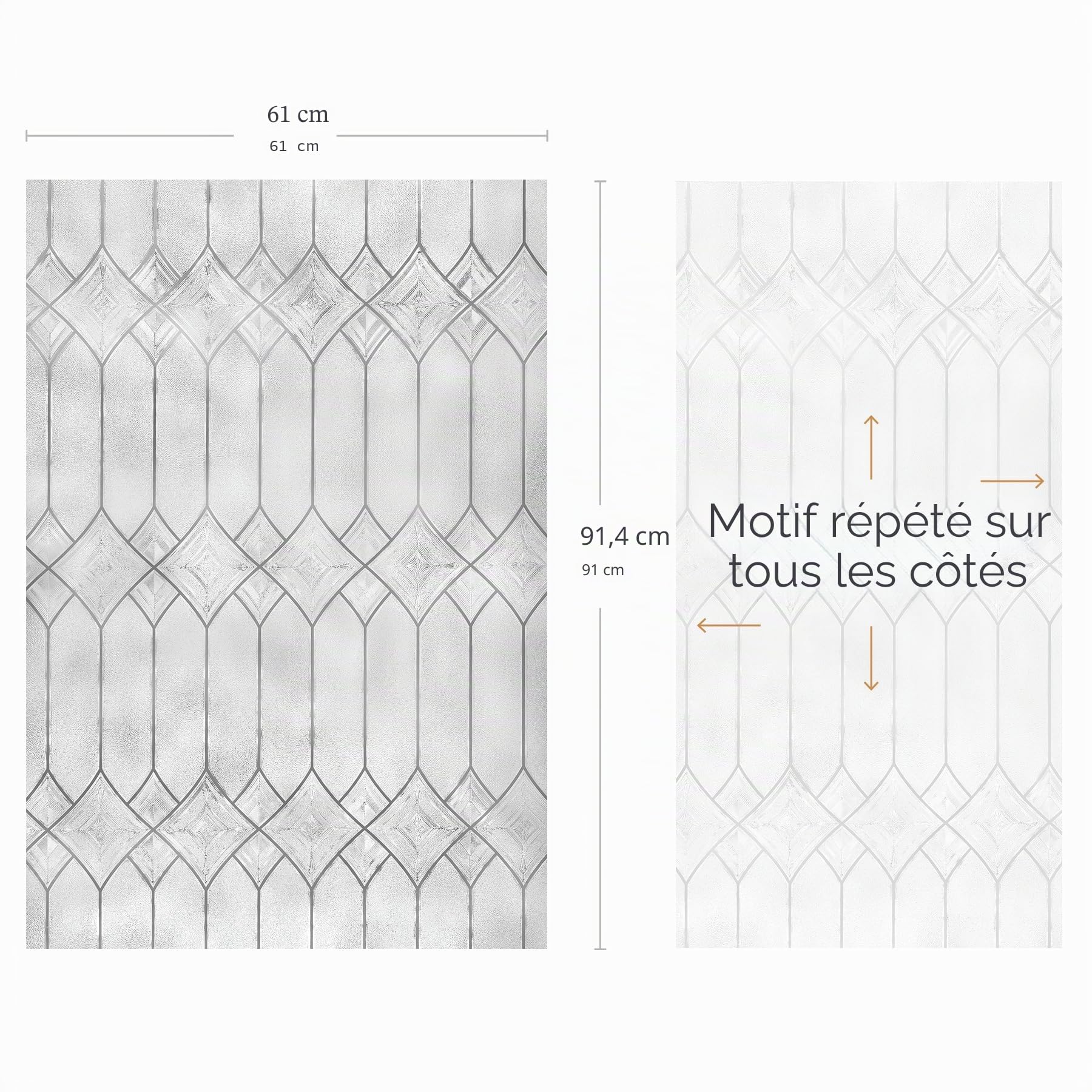 ARTSCAPE Regent | Film de confidentialité pour fenêtre avec Motif en Verre au Plomb texturé | Non adhésif et Protection UV | Facile à appliquer et Amovible | 61 x 91 cm